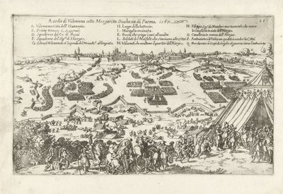 بيلج فان فالنسيان ، 1567 حصار فالنسينا تحت قيادة مارغريتا دوقة بارما. 1567 (العنوان على الكائن) بواسطة يوهان فيلهلم باور