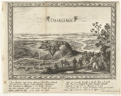 قلعة شارلروا الجديدة عام 1666 Caerte تصويري للمدينة الجديدة بواسطة Charle Roij (...) (العنوان على الكائن) Plant de la nouelle fortresse de Charle Roij (...) (العنوان على الكائن) بواسطة Adriaen Possemiers