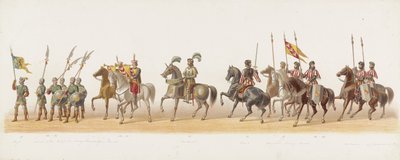 موكب دلفت عام 1873 (اللوحة الرابعة) موكب بالملابس عقده أعضاء Delftsche Studentencorps في 8 يوليو 1873 ، يصور: دخول Karel van Egmond ، دوق Guelders ، كونت Zutphen ، إلى Arnhem في عام 1492 (سلسلة t بواسطة تريسلينج وكومب.