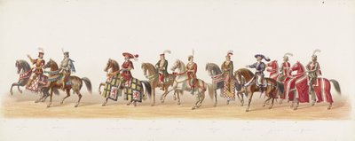 موكب دلفت عام 1873 (اللوحة السابعة) موكب بالملابس عقده أعضاء فيلق طلاب دلفت في 8 يوليو 1873 ، يصور: دخول كاريل فان إيغموند ، دوق جيلدرز ، كونت زوتفن ، إلى أرنهيم في عام 1492 (سلسلة بواسطة تريسلينج وكومب.