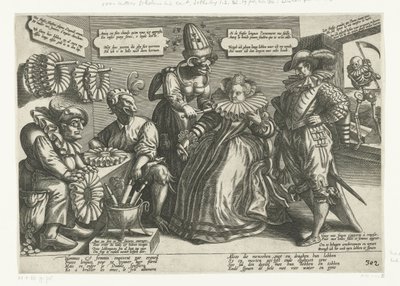 Diaboli partus superbia / Hoovaardije des Duyvels brosel (العنوان على الكائن) الكرتون على ذوي الياقات البيضاء واسعة بواسطة مارتن دي فوس