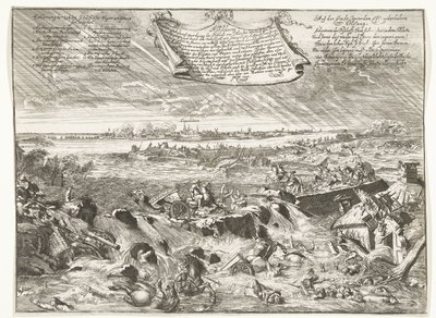 Dijkdoorbraak بالقرب من Coevorden ، 1673 حدد كيف وما هو شكل ، بموجب مرسوم صادر عن أسقف مونستر (...) (العنوان على الكائن) بواسطة رومين دي هوج (منسوب إلى)