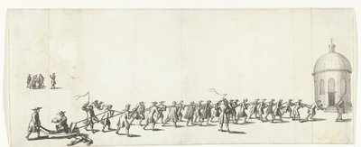 تم سحب دومينيكوس على عربة يدوية إلى الكنيسة اللوثرية المستديرة ، 1683-1684 بواسطة مجهول