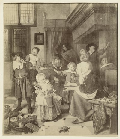 استنساخ الصور للوحة Sint-Nicolaasfeest بواسطة Jan Steen بواسطة ليون وليفي (منسوب إلى)