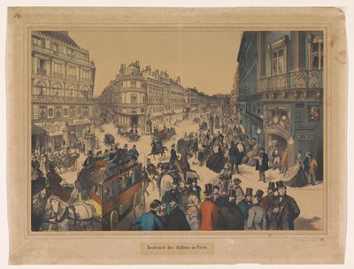 منظر لجادة إيطاليا في باريس Boulevard des Italiens zu Paris (العنوان على الكائن) بواسطة شركة جوزيف شولز