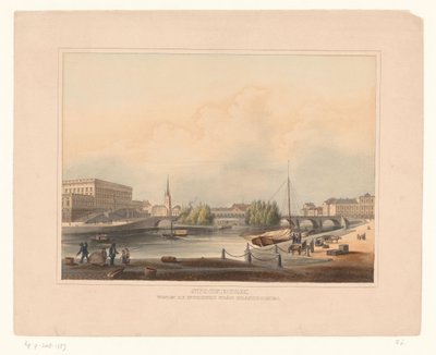 Gezicht op de Norrbro، te ستوكهولم ستوكهولم. أوتسيغت أف نوربرو فران بلاسيهولمن (العنوان على الكائن) بواسطة مجهول