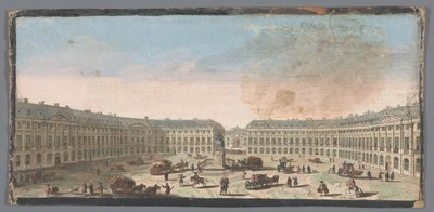 منظر لـ Place Vendôme في باريس Vue de la Place de Louis le Grand (العنوان على الكائن) بواسطة جاك ريغو (ربما)