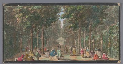 Gezicht op de Salle des Marronniers in de Tuin van Versailles قاعة أشجار الكستناء (العنوان على الكائن) بواسطة Lodewijk XV (ملك فرانكريك)