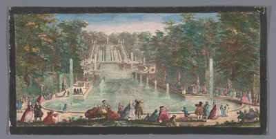منظر لشلالات حديقة Château de Saint-Cloud Veue de la cascade de St. Cloud (العنوان على الكائن) بواسطة مجهول