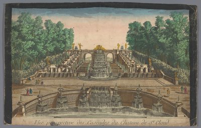 منظر لشلالات حديقة Château de Saint-Cloud منظور Vue des Cascades du Chateau de St. Cloud (العنوان على الكائن) بواسطة مجهول
