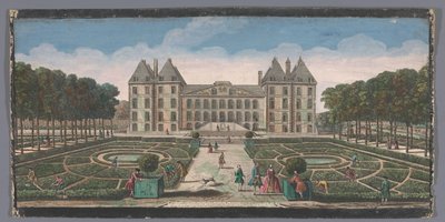 Gezicht op de tuin en het Château de Saint-Maur منظر لـ Chateau Royal de Saint Maur من جانب الحديقة (العنوان على الكائن) بواسطة جاك ريغو (ربما)