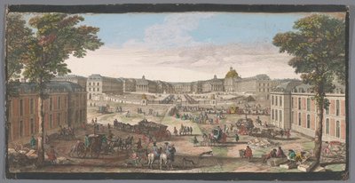 منظر للواجهة الأمامية لقصر فرساي Diverses vues du Chateau de Versailles (العنوان على الكائن) بواسطة جاك ريغو (ربما)