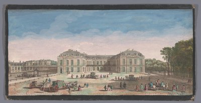 Gezicht op het Château de Choisy منظر من Royal House of Choisy من جانب الفناء (العنوان على الكائن) بواسطة جاك ريغو (ربما)