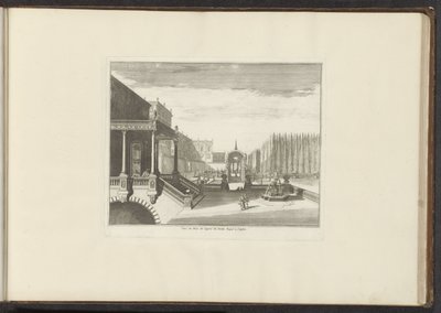 منظر للقصر الملكي والحدائق الملكية في نابولي Veue du Bois de Cypres du Jardin Royal à Naples (العنوان على الكائن) القصور والمعالم الأثرية في البندقية وليفورنو ونابولي وروما (عنوان السلسلة) بواسطة ملكيور كوزيل (الأول) (ربما)