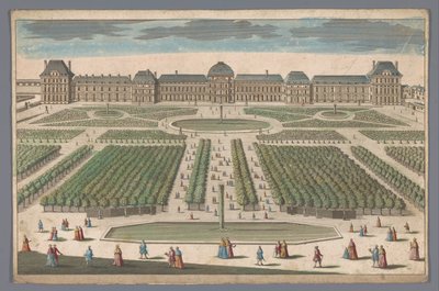 منظر لقصر التويلري في باريس من Jardin des Tuileries بواسطة مجهول