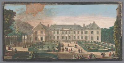 منظر لمعبد باليه دو في باريس من الحديقة Autre vuë du Palais du Temple du côté du jardin (العنوان على الكائن) بواسطة مجهول