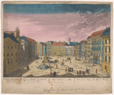 منظر لبلاتز آم هوف في فيينا Prospect von Wien (العنوان على الكائن) بواسطة جوزيف كارمين