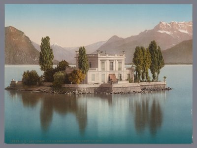 منظر Île de Salagnon في بحيرة جنيف ، في الخلفية Dents du Midi lac Léman، Ile de Salagnon et la Dent du Midi (العنوان على الكائن) بواسطة فوتوكروم زيورخ