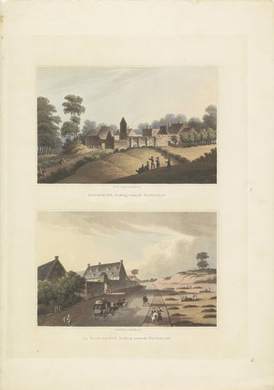 Hougoumont en La Haye-Sainte Hougoumont ، يتطلع نحو Waterloo / La Haye Sainte ، ويتطلع نحو Waterloo (العنوان على الكائن) بواسطة روبرت بوير