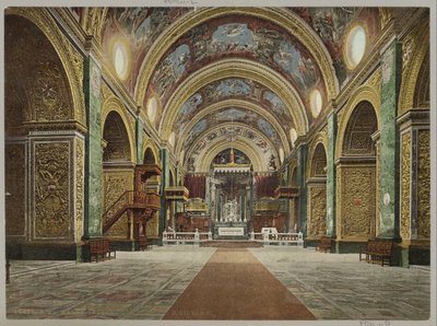 Interieur van de Sint-Janskathedraal في فاليتا مالطا. الجزء الداخلي من كاتدرائية S. Giovanni (العنوان على الجسم) بواسطة فوتوكروم زيورخ