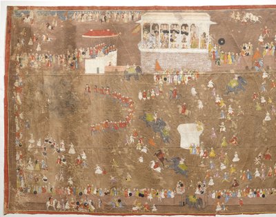 سفارة جوان كيتيلار لدى ملك أودايبور ماهارانا سانجرام سينغ من أودايبور أعضاء ترفيهي من شركة الهند الشرقية الهولندية بقيادة يوهان جوسوا كيتيلار في عام 1711 بواسطة مجهول