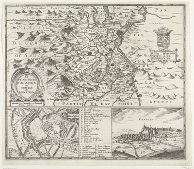 خريطة لإمارة أورانج ، 1639 La Principaute d