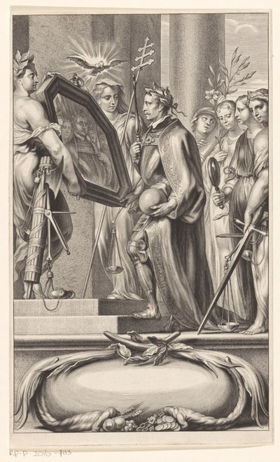 الملك يعكسه العدل والإيمان صفحة العنوان لـ: Petrus Belluga و Camillo Borello ، منظار المنظار ، 1655 بواسطة فرانسيس فيفيان