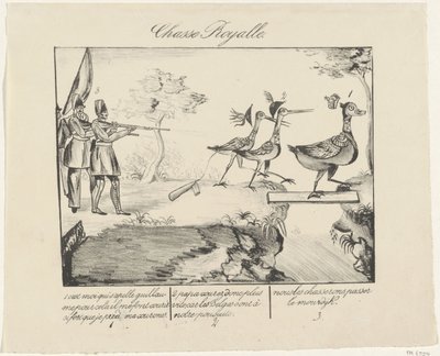 رويال هانت ، 1830 Chasse Royalle (العنوان على الكائن) بواسطة مجهول