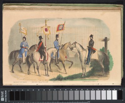 أزياء ورايات حرس الشرف في بيرغن أوب زووم ، بريدا وسيرتوجينبوش ، 1840-1842 I. المجموعة (العنوان على الكائن) بواسطة جوانس فرديناندوس ديميلين (الثانية)