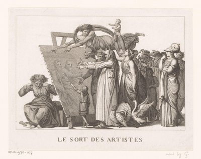 الفنان يختبئ من ردود أفعال جمهوره Le Sort des Artistes (العنوان على الكائن) بواسطة يوهان فريدريك كليمنز