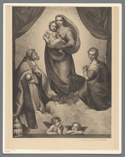 ماري والطفل في H. Sixtus و H. Barbara سيستين مادونا بواسطة رافائيل