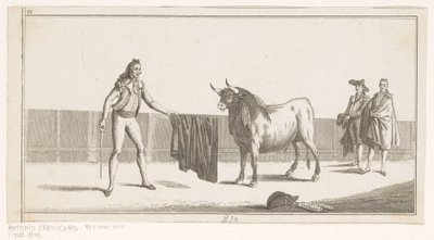 ماتادور يتحدى الثور Coleccion de las Principales suertes de una corrida de toros (عنوان السلسلة على الكائن) مجموعة من أهم المناورات في مصارعة الثيران (عنوان السلسلة) بواسطة أنطونيو كارنيسيرو