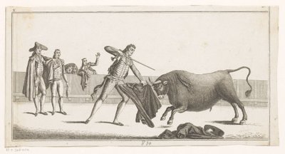 ماتادور يتحدى ثورًا Coleccion de las Principales suertes de una corrida de toros (عنوان السلسلة على الكائن) مجموعة من أهم المناورات في مصارعة الثيران (عنوان المسلسل) بواسطة أنطونيو كارنيسيرو