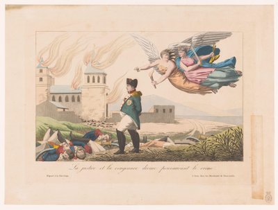 Nemesis en Themis achtervolgen Napoleon العدالة والانتقام الالهي ملاحقة الجريمة (العنوان على الشيء) بواسطة ليه مارشاندس دي نوفيوتس