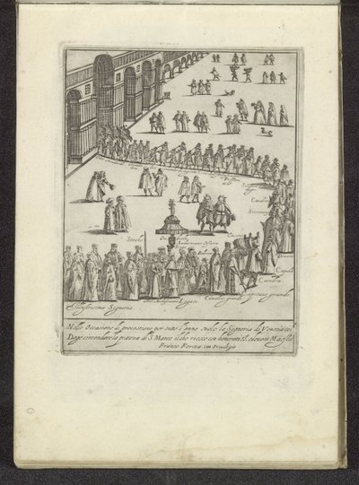 التقى Optocht مع de doge en Serenissima Signoria على جبل San Marcoplein te Venetië Scènes uit het Venetiaanse leven (عنوان المسلسل) Habiti d
