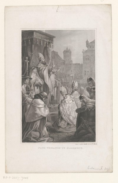 Paus Urbanus II te Clermont-Ferrand، 1095 Paus Urbanus te Clermont (العنوان على الكائن) بواسطة مجهول