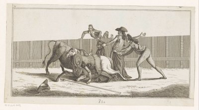 سقط بيكادور عن حصانه Coleccion de las Principales suertes de una corrida de toros (عنوان السلسلة على الكائن) مجموعة من أهم المناورات في مصارعة الثيران (عنوان المسلسل) بواسطة أنطونيو كارنيسيرو