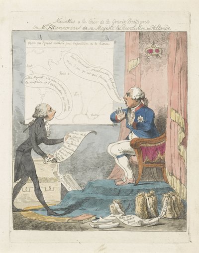بيت برينجت جورج الثالث جديد على الثورة في هولندا ، 1795 أخبار في محكمة بريطانيا العظمى أو السيد بيت يعلن لصاحب الجلالة الثورة في هولندا (العنوان على وجوه) بواسطة مجهول
