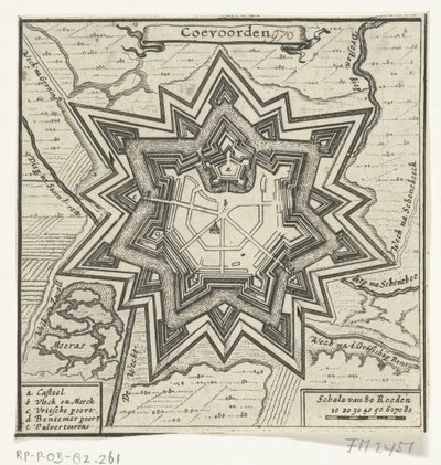 خريطة Coevorden ، 1672 Coevoorden (العنوان على الكائن) بواسطة مجهول