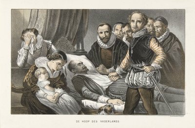 الأمير موريتس في جثة الأمير ويليم الصامت عام 1584 أمل الوطن (العنوان على الكائن) بواسطة إمريك وبينجر