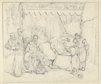 الأمير فيليم الأول ، بعد محاولة الاغتيال الفاشلة التي قام بها جان جوريجوي عام 1582 ، تحت رعاية شارلوت دي بوربون بواسطة نيكولاس بينيمان