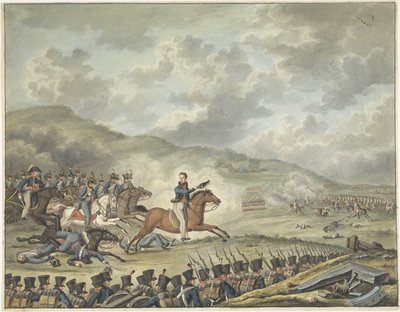 أمير أورانج يقود القوات الهولندية في Quatre-Bras 1815 بواسطة مجهول