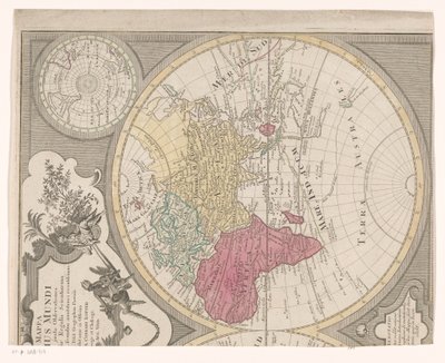 النصف الأيمن من خريطة العالم ، تُظهر نصف الكرة الشرقي Mappa totius mundi: ملاحظات جوكستا adornata (...) (العنوان على الكائن) بواسطة مجهول