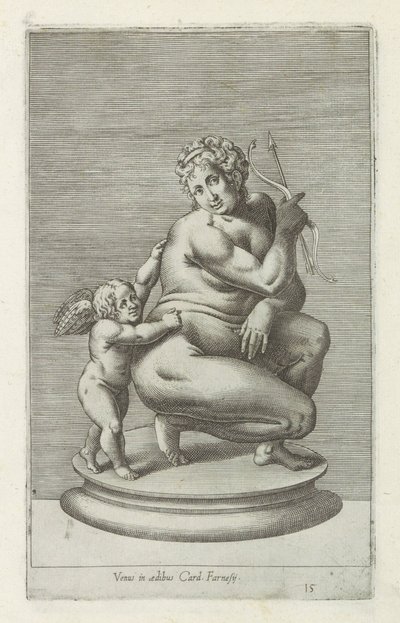 Sculptuur van Venus en Amor فينوس في بيت كارد. Farnesii (العنوان على الكائن) المنحوتات العتيقة في روما (عنوان السلسلة) أيقونات التماثيل القديمة لمدينة روما والتي تظهر في الأماكن العامة (عنوان السلسلة) بواسطة مجهول