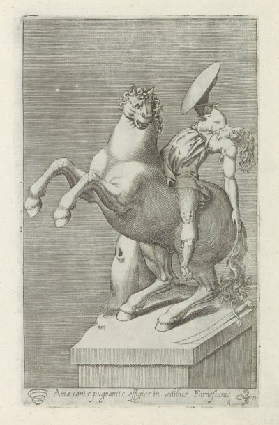 Sculptuur van een Amazone te paard صورة لأمازون قتال في قصر فارنيزي (العنوان على الكائن) المنحوتات العتيقة في روما (عنوان السلسلة) أيقونات التماثيل القديمة لمدينة روما والتي تظهر في الأماكن العامة (عنوان السلسلة) بواسطة مجهول