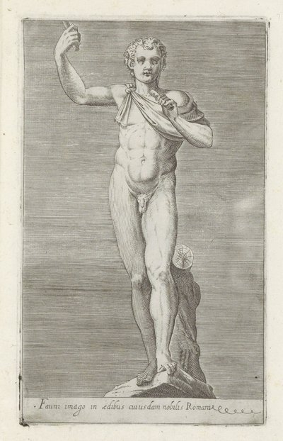 Sculptuur van een faun صورة لحيوان في منزل أحد النبلاء الرومان (العنوان على الشيء) المنحوتات العتيقة في روما (عنوان السلسلة) أيقونات التماثيل القديمة لمدينة روما والتي تظهر في الأماكن العامة (عنوان السلسلة) بواسطة مجهول