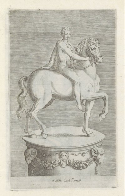 Sculptuur van een naakte jongen op een paard المنحوتات العتيقة في روما (عنوان السلسلة) أيقونات التماثيل القديمة لمدينة روما والتي تظهر في الأماكن العامة (عنوان السلسلة) بواسطة مجهول