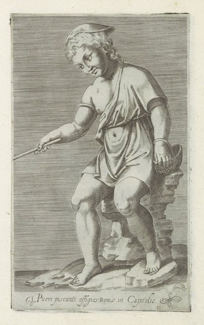 Sculptuur van een vissende jongen صورة لصبي الصيد في مبنى الكابيتول في روما (العنوان على الجسم) المنحوتات العتيقة في روما (عنوان السلسلة) أيقونات التماثيل القديمة لمدينة روما والتي تظهر في الأماكن العامة (عنوان السلسلة) بواسطة مجهول