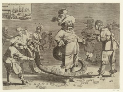 كارتون كرومويل في دور Tailman المروع 1652 بواسطة مجهول