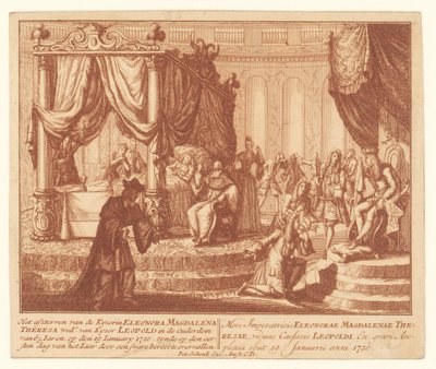 فراش موت الإمبراطورة إليونورا من بالاتينات نيوبورج ، 19 يناير 1720 وفاة Kyserin Eleonora Magdalena Theresa Woad. لـ Kyser Leopold في عمر 65 عامًا (...) (العنوان على الكائن) بواسطة غير معروف